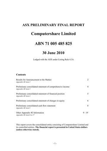 Thumbnail Computershare Financial Report fy2010