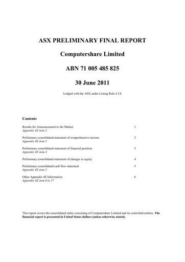 Thumbnail Computershare Financial Report fy2011