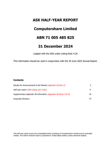 Miniature Computershare Rapport semestriel 2025-h1