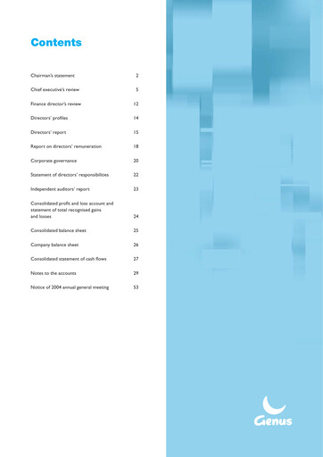 Thumbnail Genus Annual Report 2004