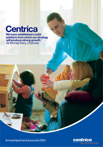 Miniature Centrica Rapport annuel 2003