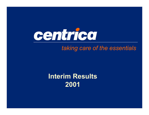 Thumbnail Centrica Half-year Report 2001-h1