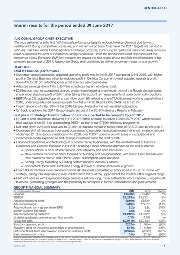 Thumbnail Centrica Half-year Report 2017-h1