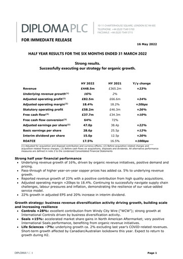 Thumbnail Diploma plc Half-year Report 2022-h1