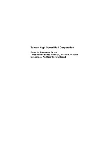 Thumbnail Taiwan High Speed Rail Quarterly Report 2017-q1