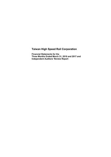 Thumbnail Taiwan High Speed Rail Quarterly Report 2018-q1