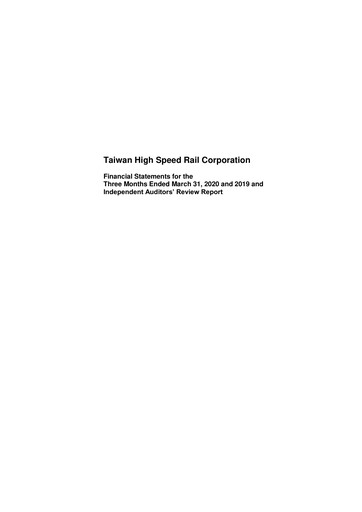 Thumbnail Taiwan High Speed Rail Quarterly Report 2020-q1