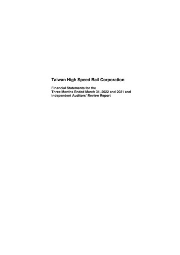 Thumbnail Taiwan High Speed Rail Quarterly Report 2022-q1