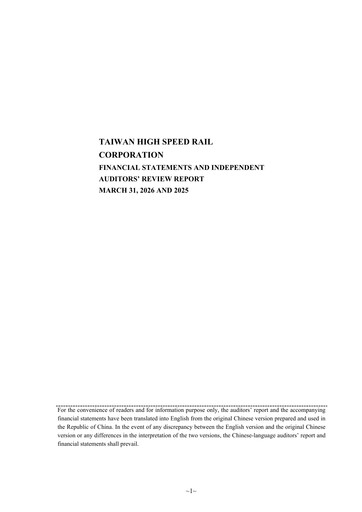 Thumbnail Taiwan High Speed Rail Quarterly Report 2026-q1