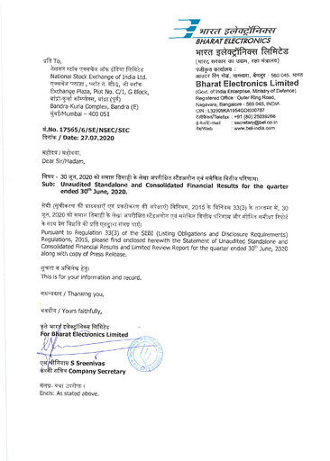 Thumbnail Bharat Electronics
 Quarterly Report 2020-q1