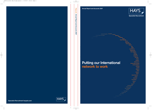 Thumbnail Hays plc Annual Report 2007