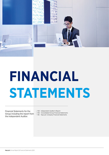 Thumbnail Hays plc Financial Statement 2018