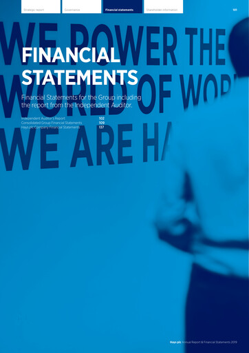 Thumbnail Hays plc Financial Statement 2019
