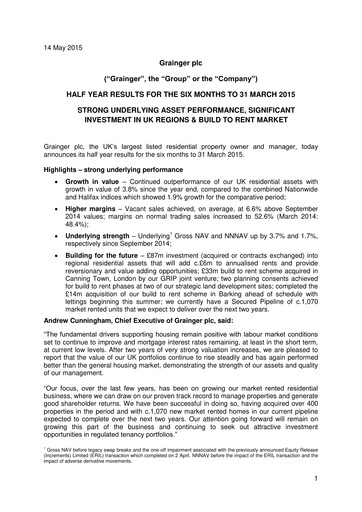 Thumbnail Grainger plc Half-year Report 2015-h1