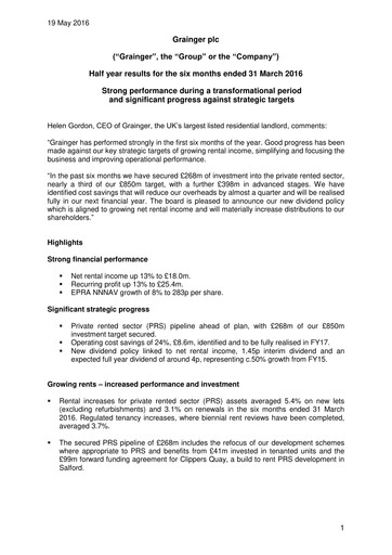 Thumbnail Grainger plc Half-year Report 2016-h1