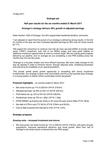 Thumbnail Grainger plc Half-year Report 2017-h1