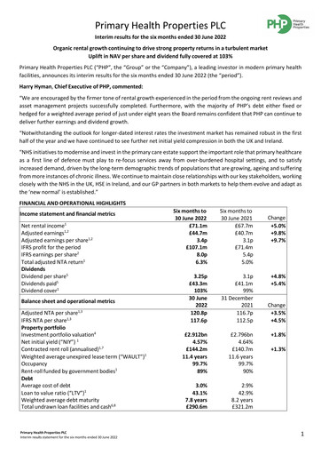 Thumbnail Primary Health Properties Half-year Report 2022-h1