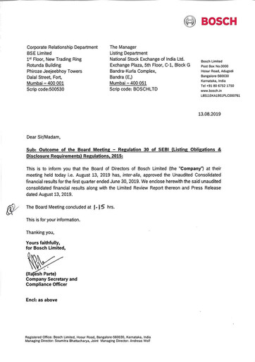 Thumbnail BOSCH India Quarterly Report 2019-q1
