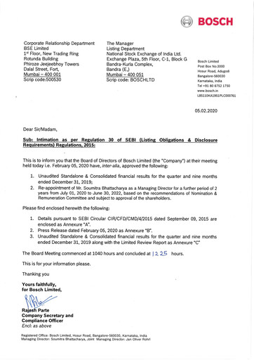 Thumbnail BOSCH India Quarterly Report 2019-q3