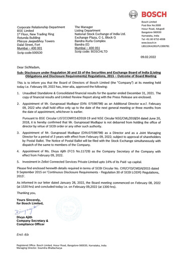 Thumbnail BOSCH India Quarterly Report 2021-q3