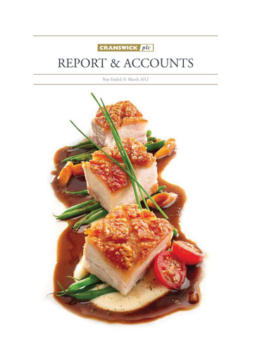 Thumbnail Cranswick Annual Report 2012