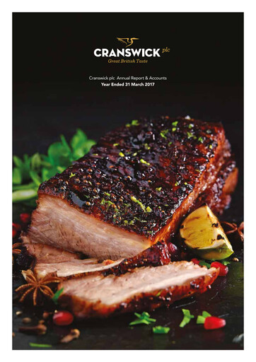 Thumbnail Cranswick Annual Report 2017