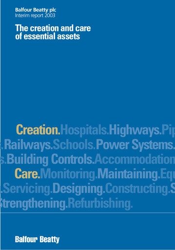 Miniature Balfour Beatty Rapport semestriel 2003-h1