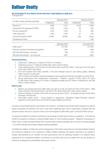 Thumbnail Balfour Beatty Half-year Report 2015-h1