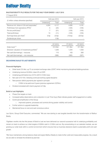 Thumbnail Balfour Beatty Half-year Report 2016-h1