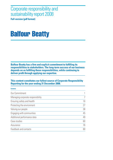 Thumbnail Balfour Beatty Sustainability Report 2008