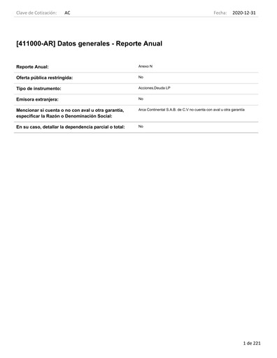 Thumbnail Arca Continental Annual Report 2020