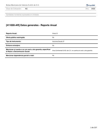 Thumbnail Arca Continental Annual Report 2022