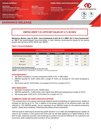 Thumbnail Arca Continental Quarterly Report 2019-q2