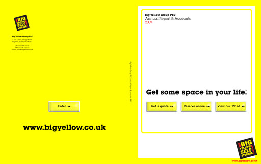 Thumbnail Big Yellow Group Annual Report 2007