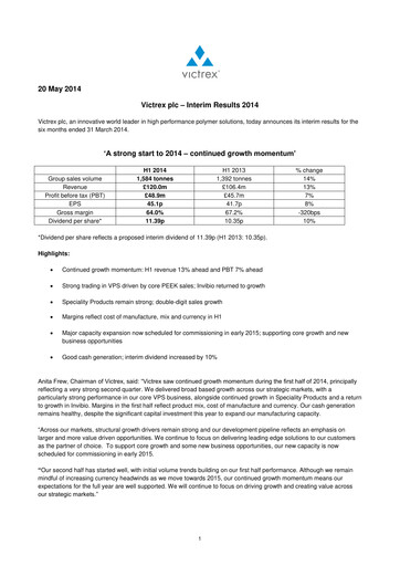 Thumbnail Victrex Half-year Report 2014-h1