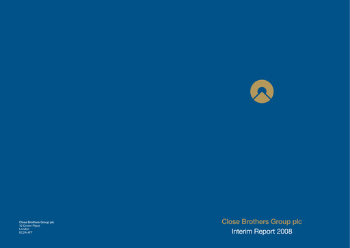Thumbnail Close Brothers Group Half-year Report 2008-h1