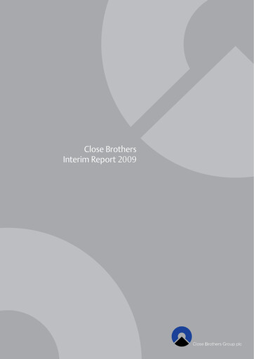 Thumbnail Close Brothers Group Half-year Report 2009-h1