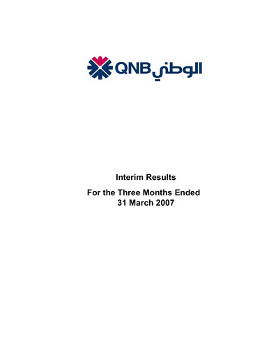 Thumbnail QNB (Qatar National Bank) Quarterly Report 2007-q1