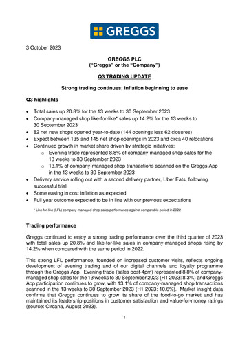 Thumbnail Greggs Quarterly Report 2023-q3