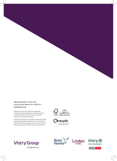 Thumbnail Vistry Group Annual Report 2020