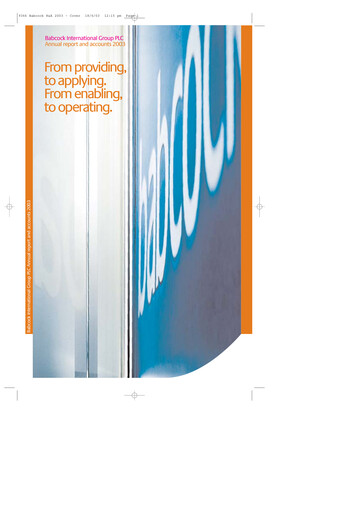 Miniature Babcock International Group Rapport annuel 2003