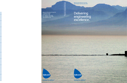 Miniature Babcock International Group Rapport annuel 2010