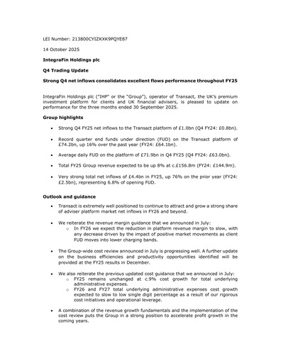 Thumbnail IntegraFin Quarterly Report 2025-q4