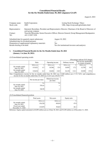 Vorschaubild Earth Corporation Halbjahresbericht 2021-h1