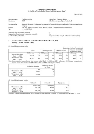 Thumbnail Earth Corporation Quarterly Report 2026-q1