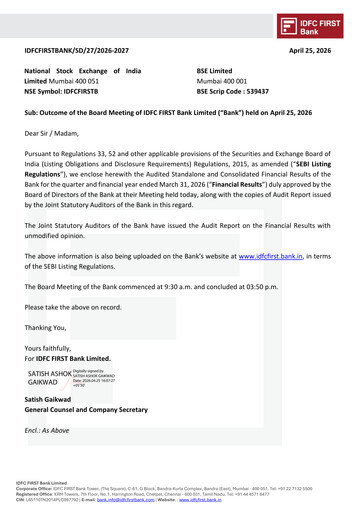 Thumbnail IDFC FIRST Bank
 Quarterly Report 2026-q4