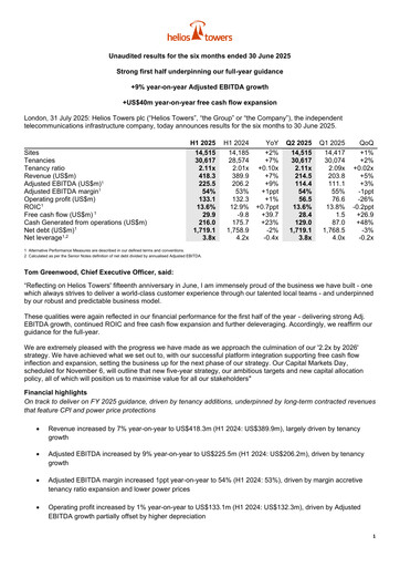 Vorschaubild Helios Towers Halbjahresbericht 2025-h1