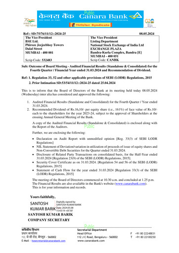 Thumbnail Canara Bank
 Financial Report 2023-2024