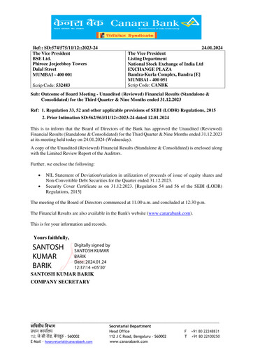 Thumbnail Canara Bank
 Quarterly Report 2023-q3