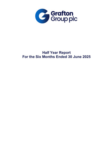 Thumbnail Grafton Group Half-year Report 2025-h1